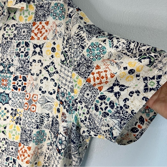 CLUB ROOM Mens Rumbie Mixed Medallion Silk Rayon Button Down Shirt Sz 2XL Casual - Picture 9 of 15